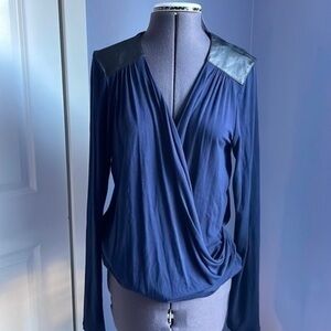 CAbi top size Medium women's top Navy and black